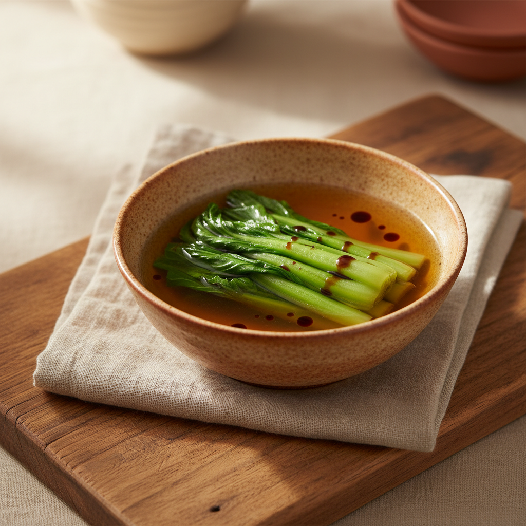 Ảnh món Cải komatsuna chần ngâm dashi