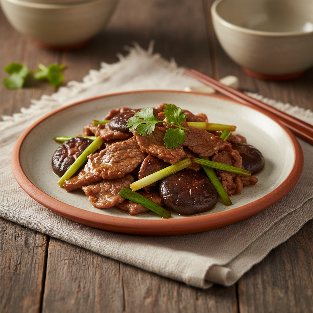 Ảnh món Bò xào dầu hào nấm đông