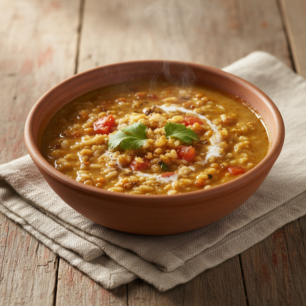 Ảnh món Cháo gạo đậu rau củ masala