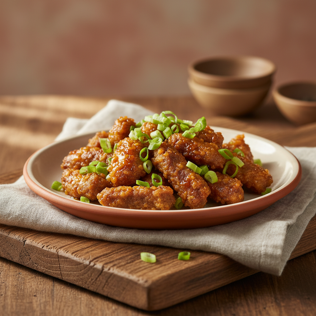 Ảnh món Bò chiên xốt ngọt hành lá