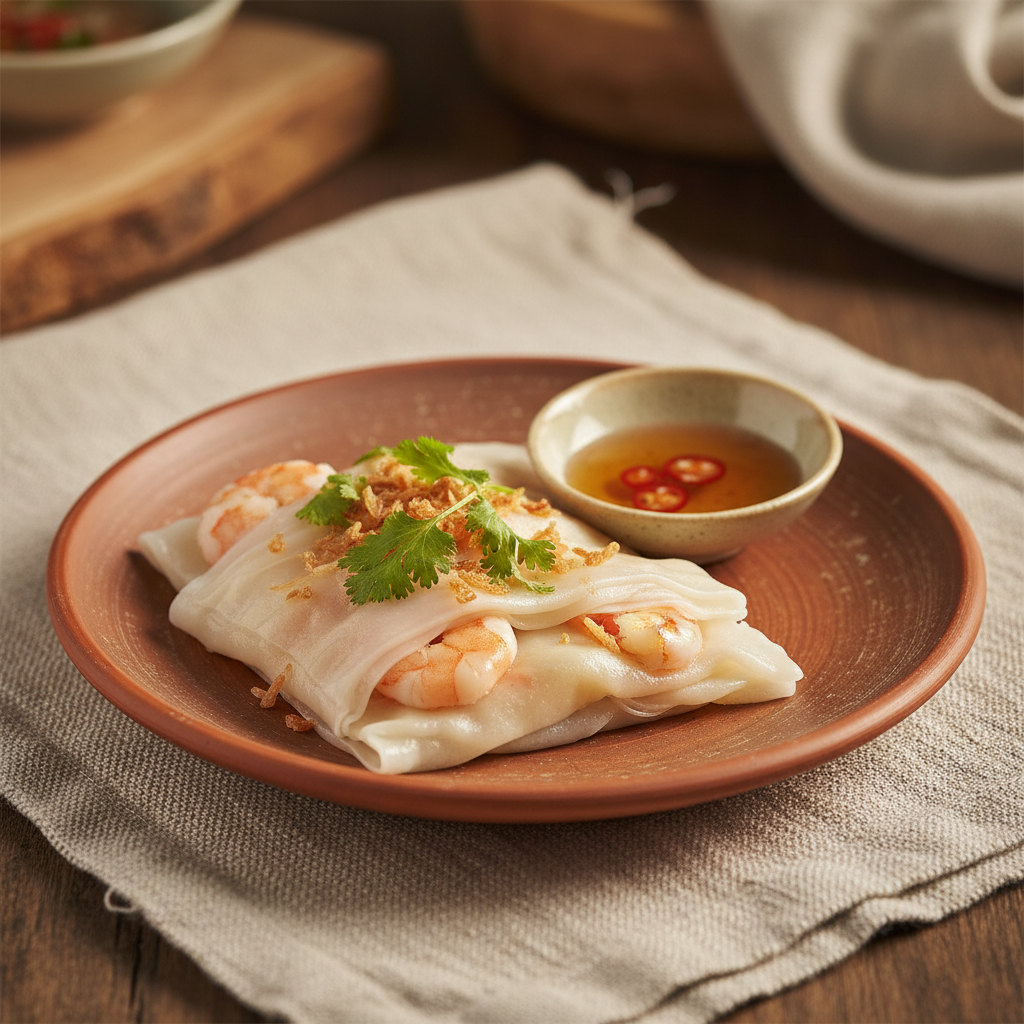 Ảnh món Bánh cuốn hấp khăn vải nhân tôm