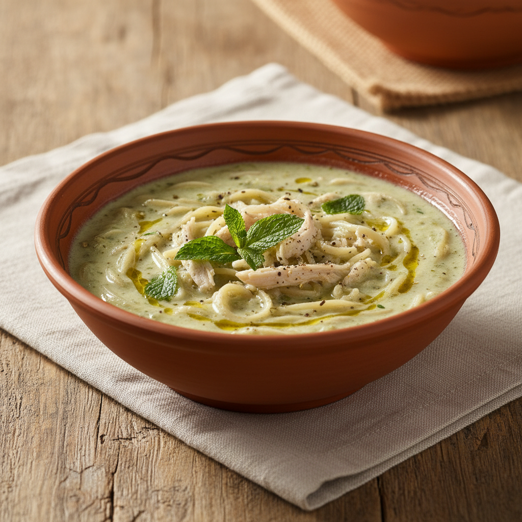 Ảnh món Súp lúa mì xanh sữa chua bạc hà