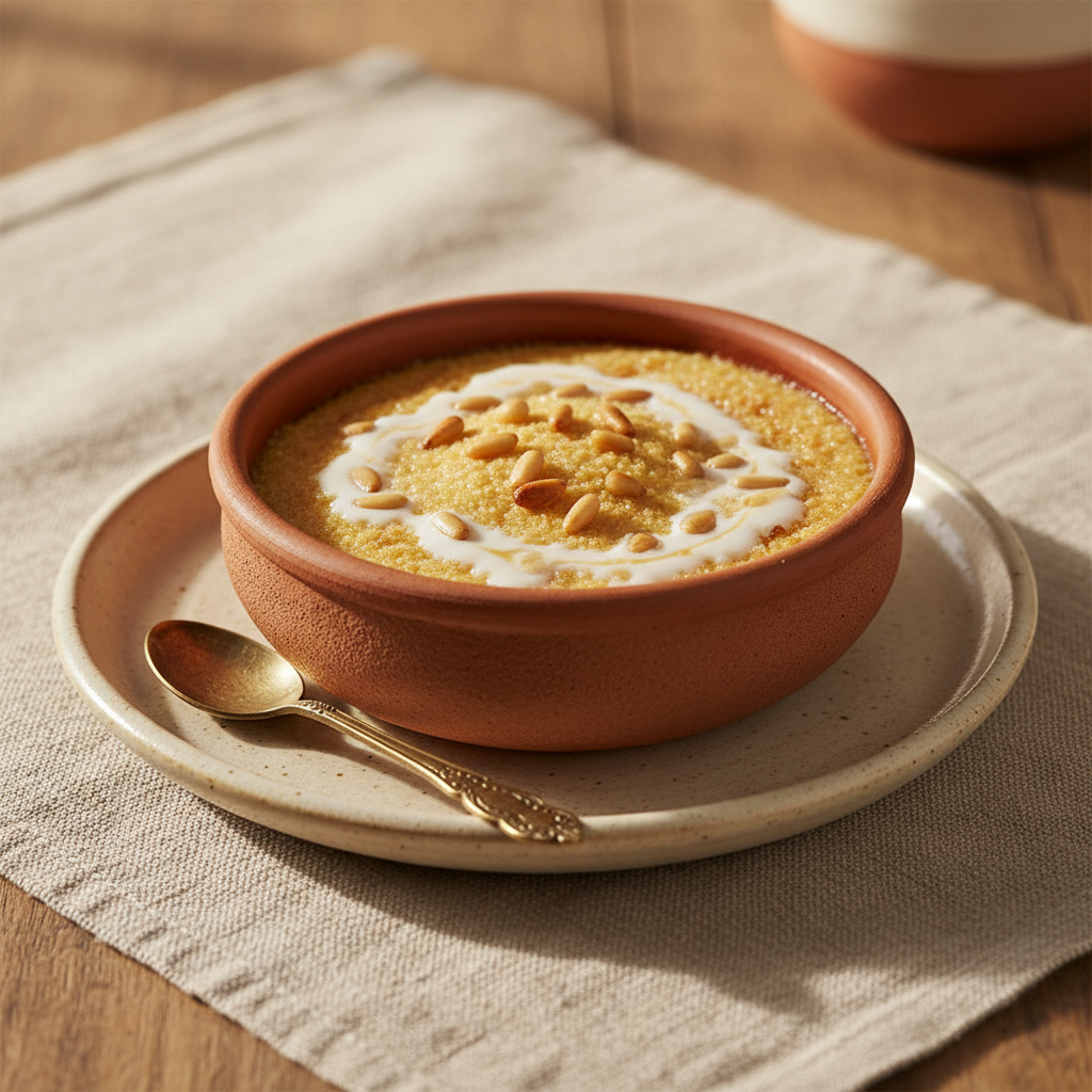 Ảnh món Chè semolina rang hạt thông sữa