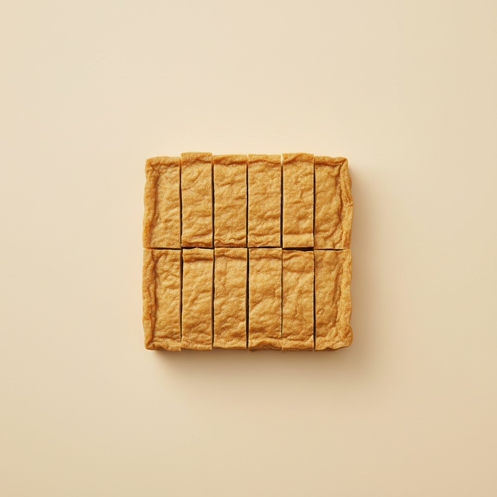Photograph of Dried tofu pressed into pieces