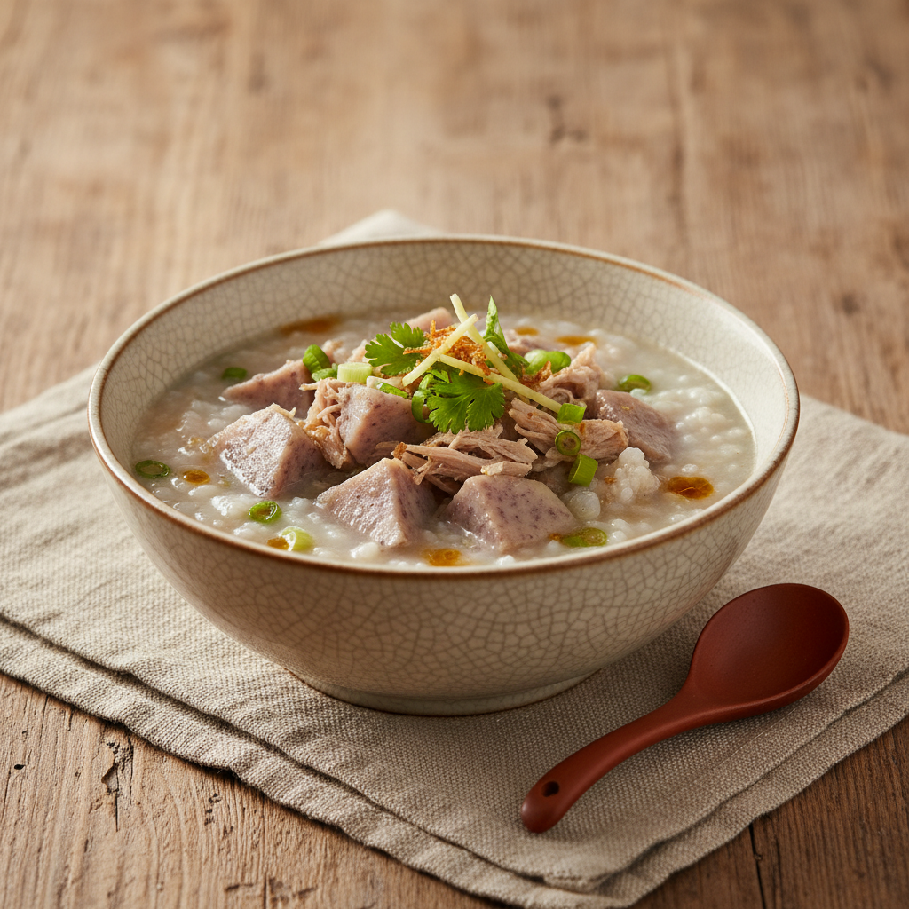 Ảnh món Cháo thịt heo khoai môn