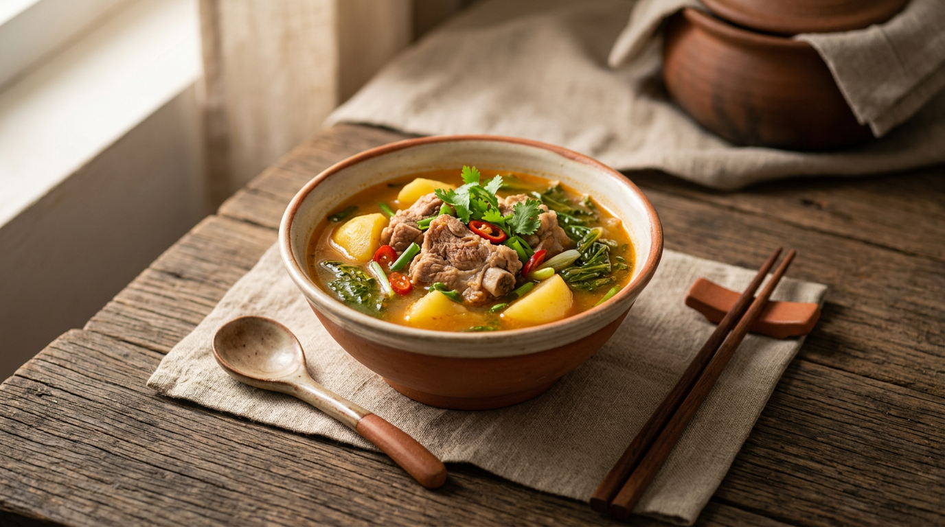 Ảnh món Canh xương heo khoai tây cay