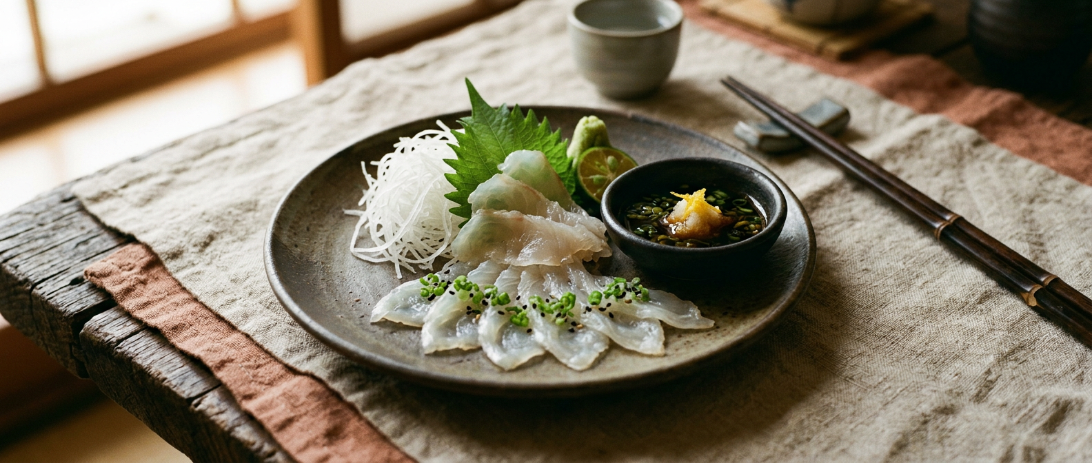Ảnh món Gỏi cá nóc Fugu sashimi