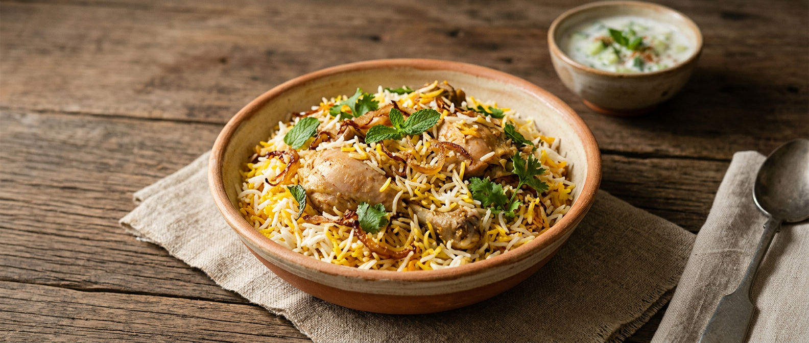 Ảnh món Cơm biryani gà Hyderabad kiểu kacchi