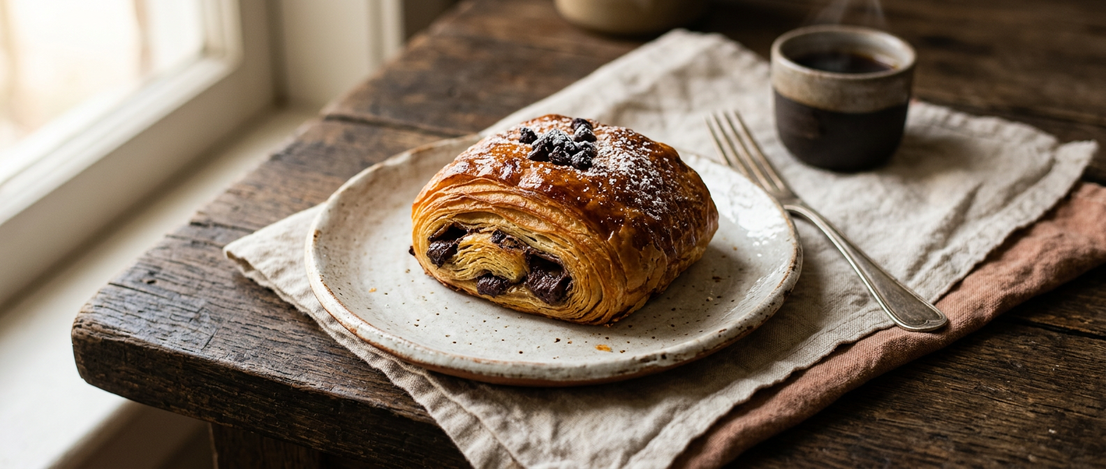 Ảnh món Bánh brioche nhân kem sô cô la Pain suisse