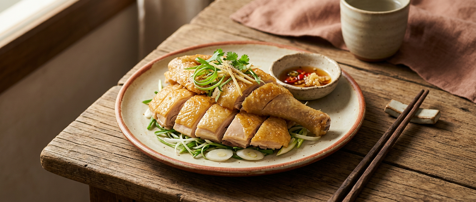 Ảnh món Gà luộc ngâm đá da giòn Bạch chước
