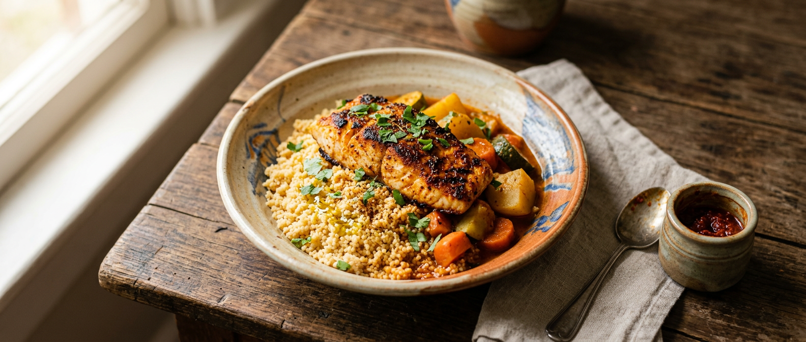Ảnh món Couscous cá harissa Tunisia