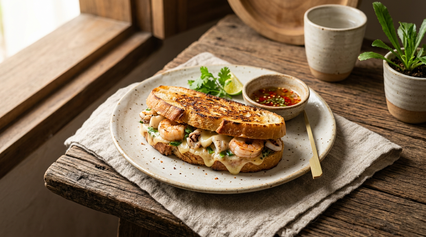 Ảnh món Sandwich nướng hải sản phô mai