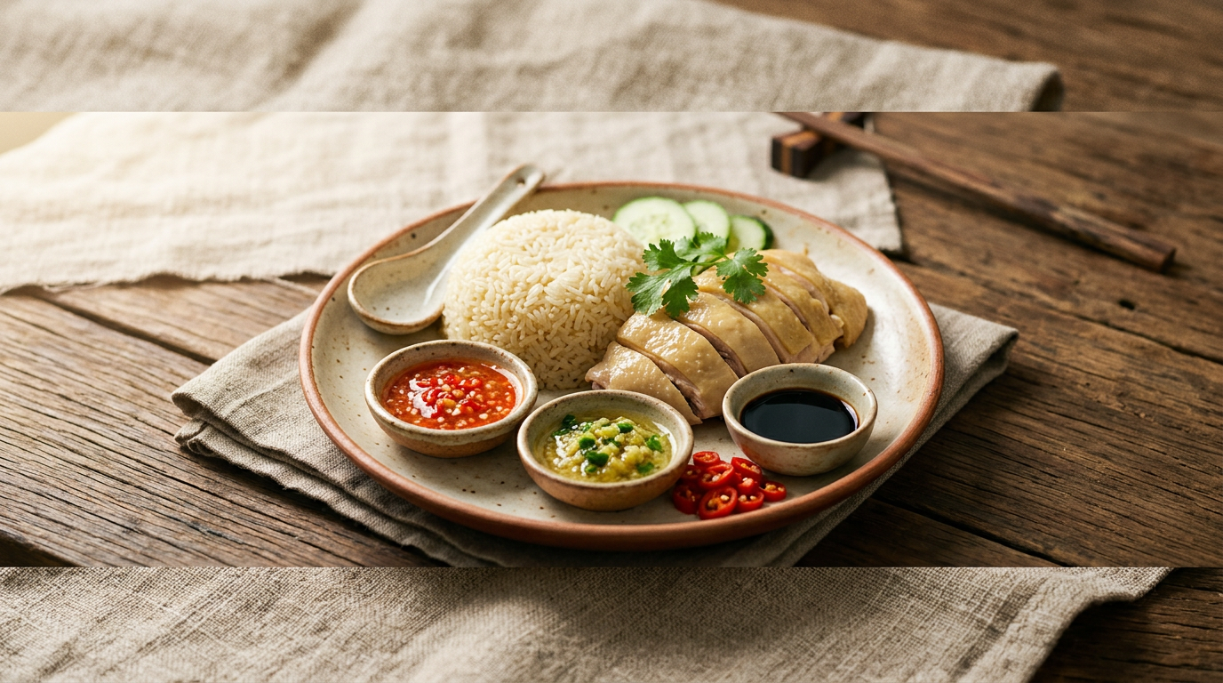 Ảnh món Cơm gà Hải Nam ba loại xốt