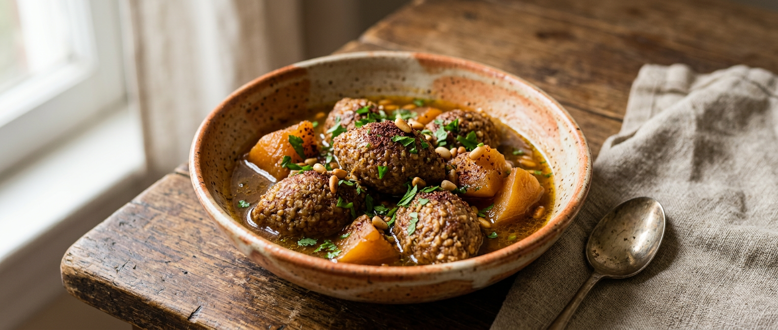 Ảnh món Kibbeh mộc qua xốt me Safarjaliyeh