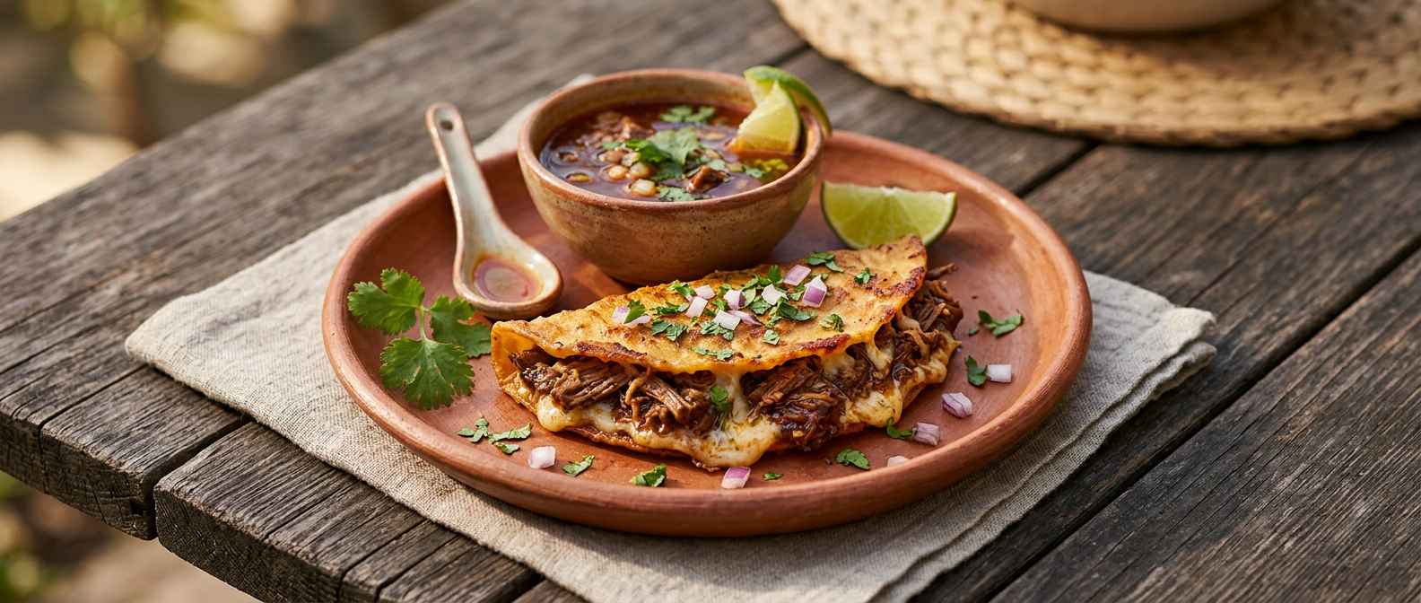 Ảnh món Taco birria phô mai kiểu Tijuana