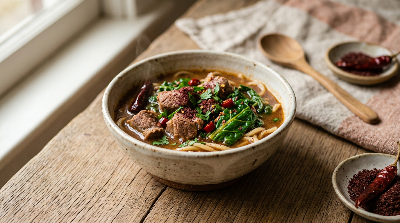Ảnh món Kibbeh nấu xốt sumac cải cầu vồng Sumaqiyah