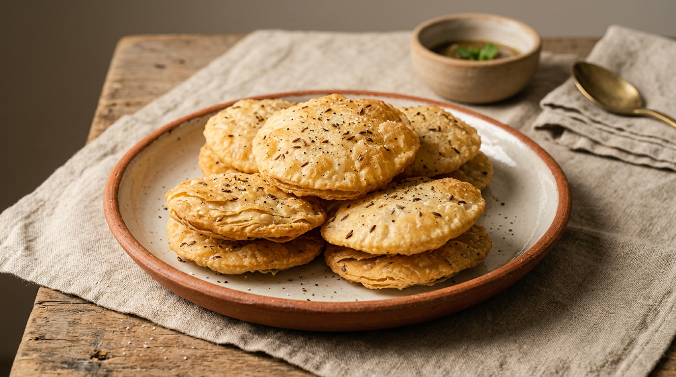 Ảnh món Bánh giòn hạt thì là Farsi puri