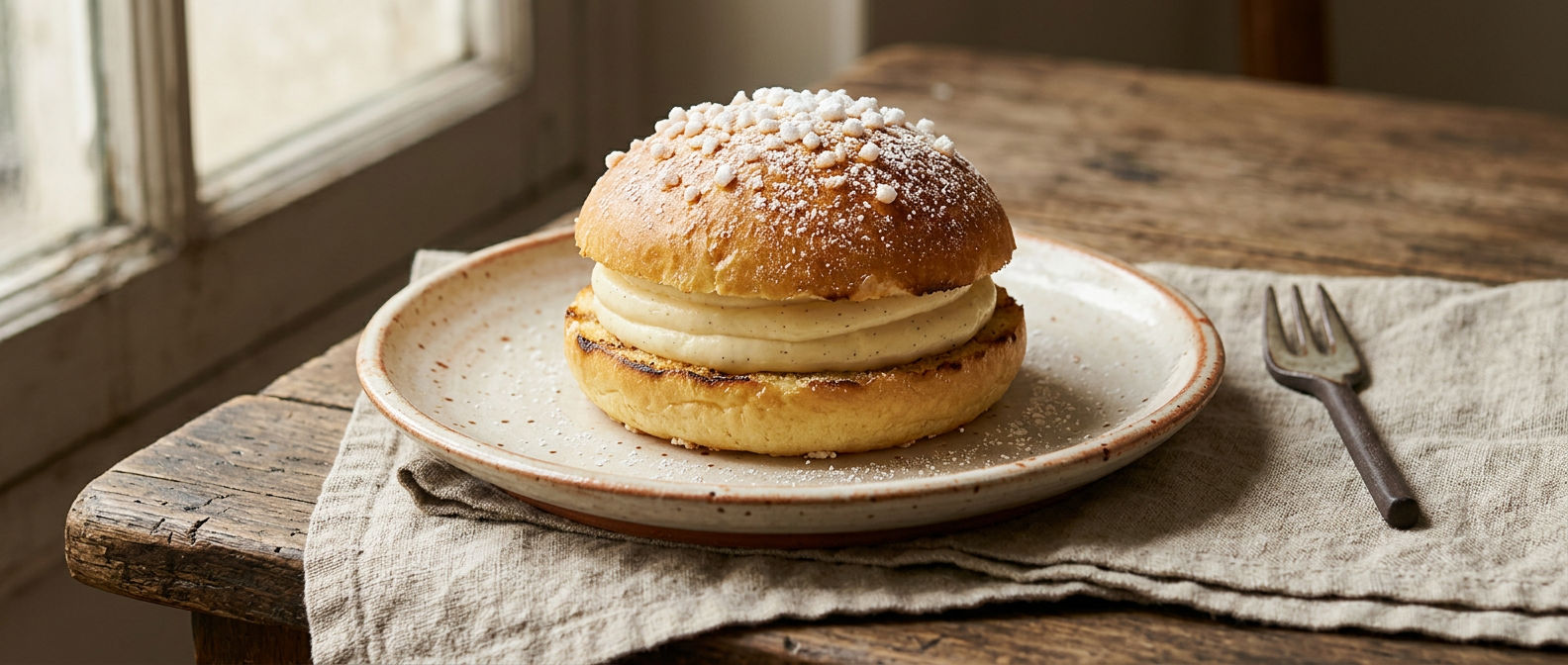 Ảnh món Bánh brioche kẹp kem Tarte tropézienne