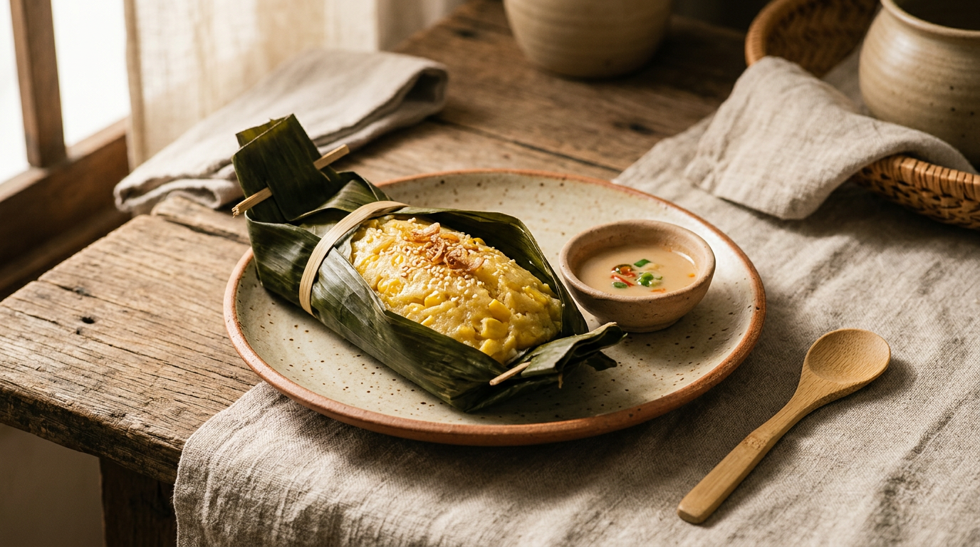 Ảnh món Bánh bắp hấp lá chuối