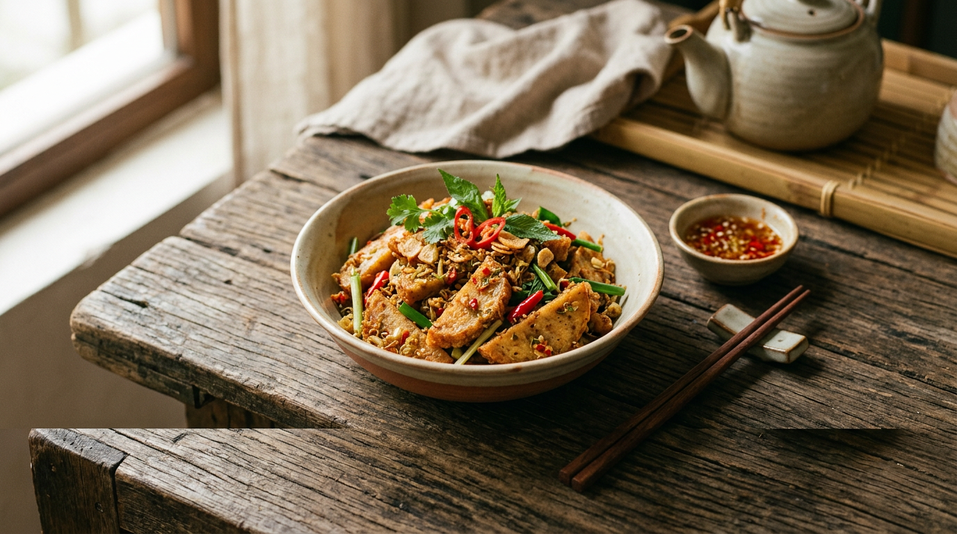 Ảnh món Chả lụa chiên sả ớt