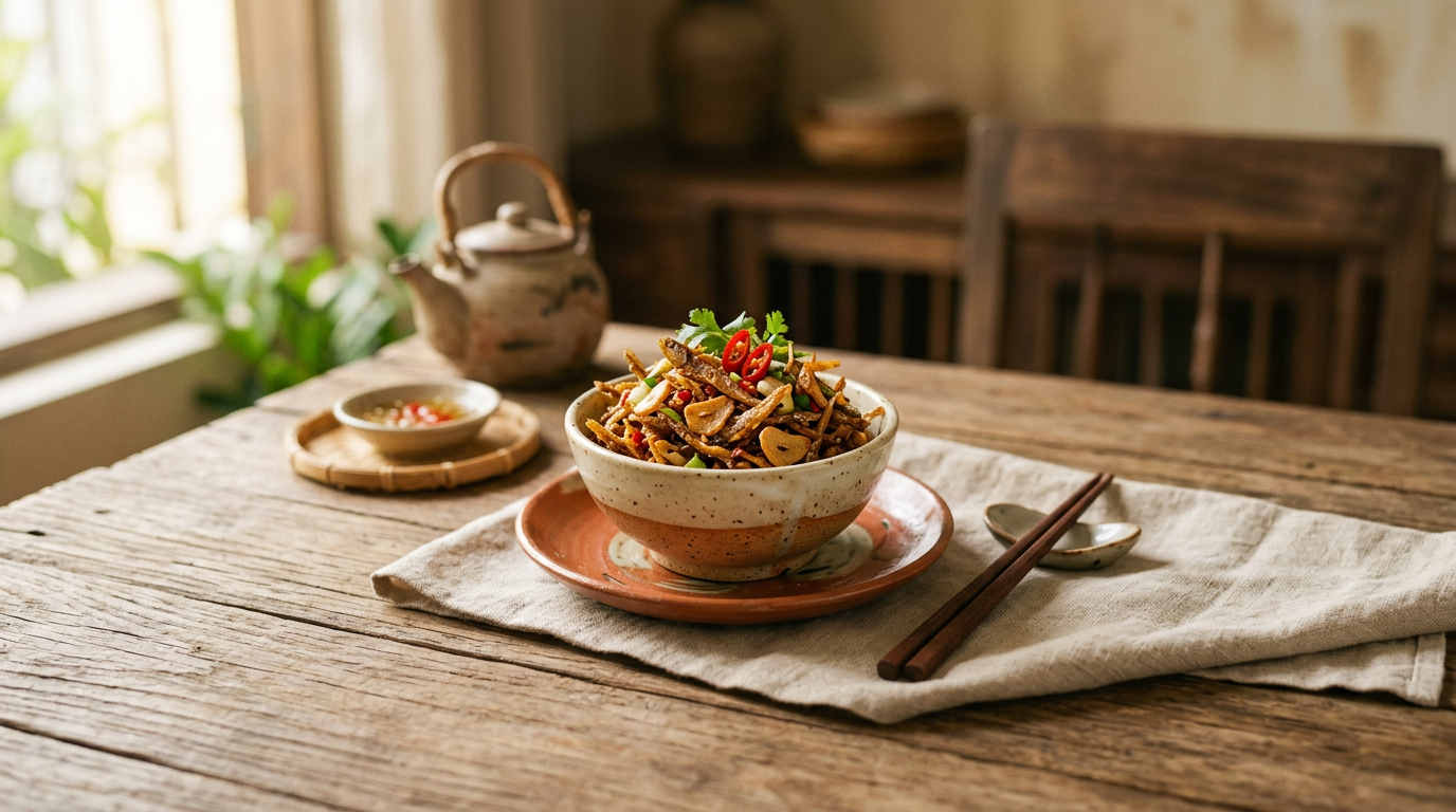 Ảnh món Cá cơm khô chiên tỏi ớt