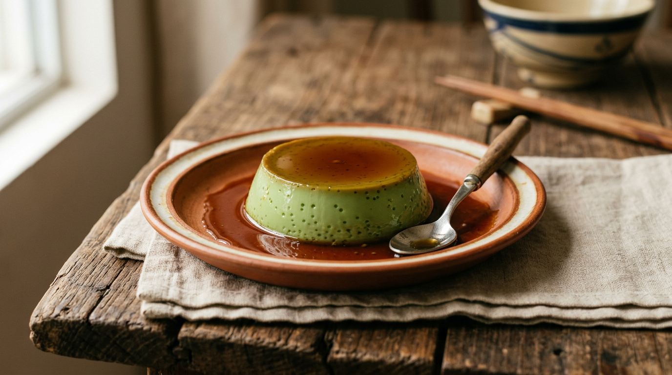 Ảnh món Bánh flan lá dứa