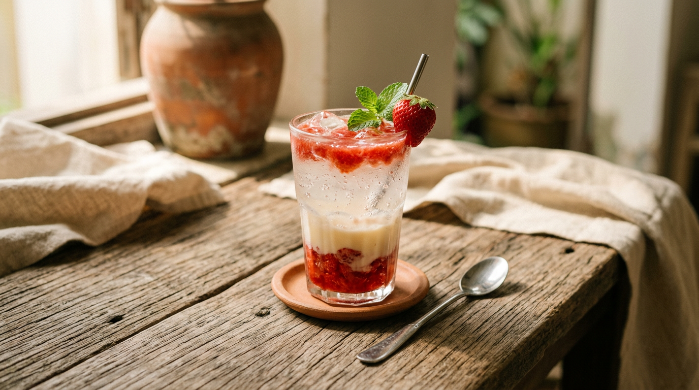 Ảnh món Soda dâu sữa đá