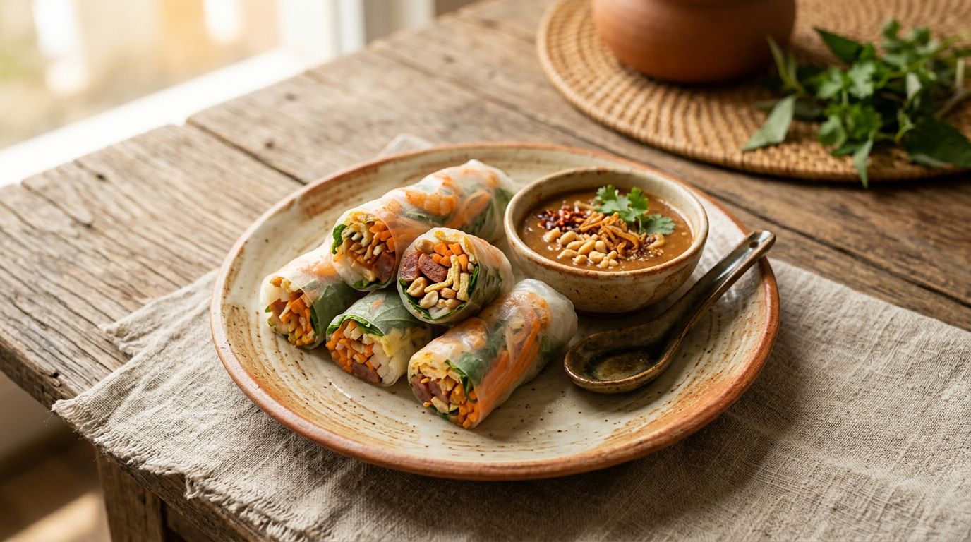 Ảnh món Bò bía củ đậu tôm khô