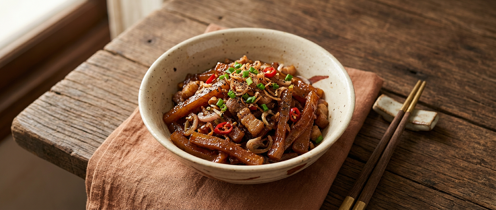Ảnh món Củ cải khô rim nước tương
