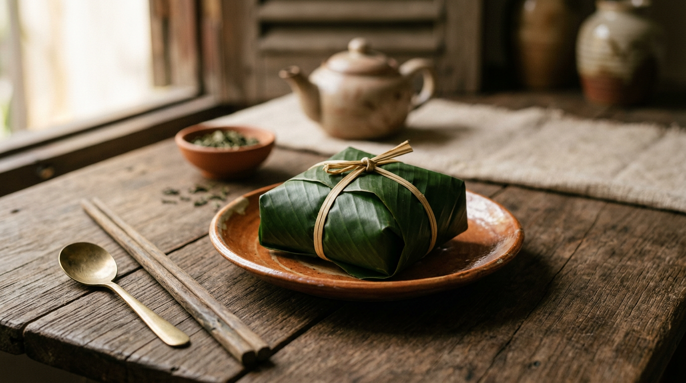 Ảnh món Bánh cốm Hà Nội gói lá chuối
