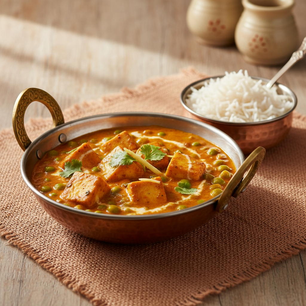 Ảnh món Phô mai paneer nấu đậu Hà Lan