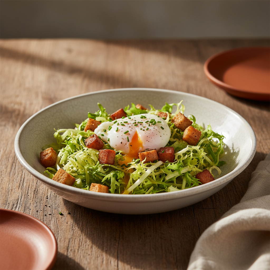 Ảnh món Salad xà lách trứng chần kiểu Lyon