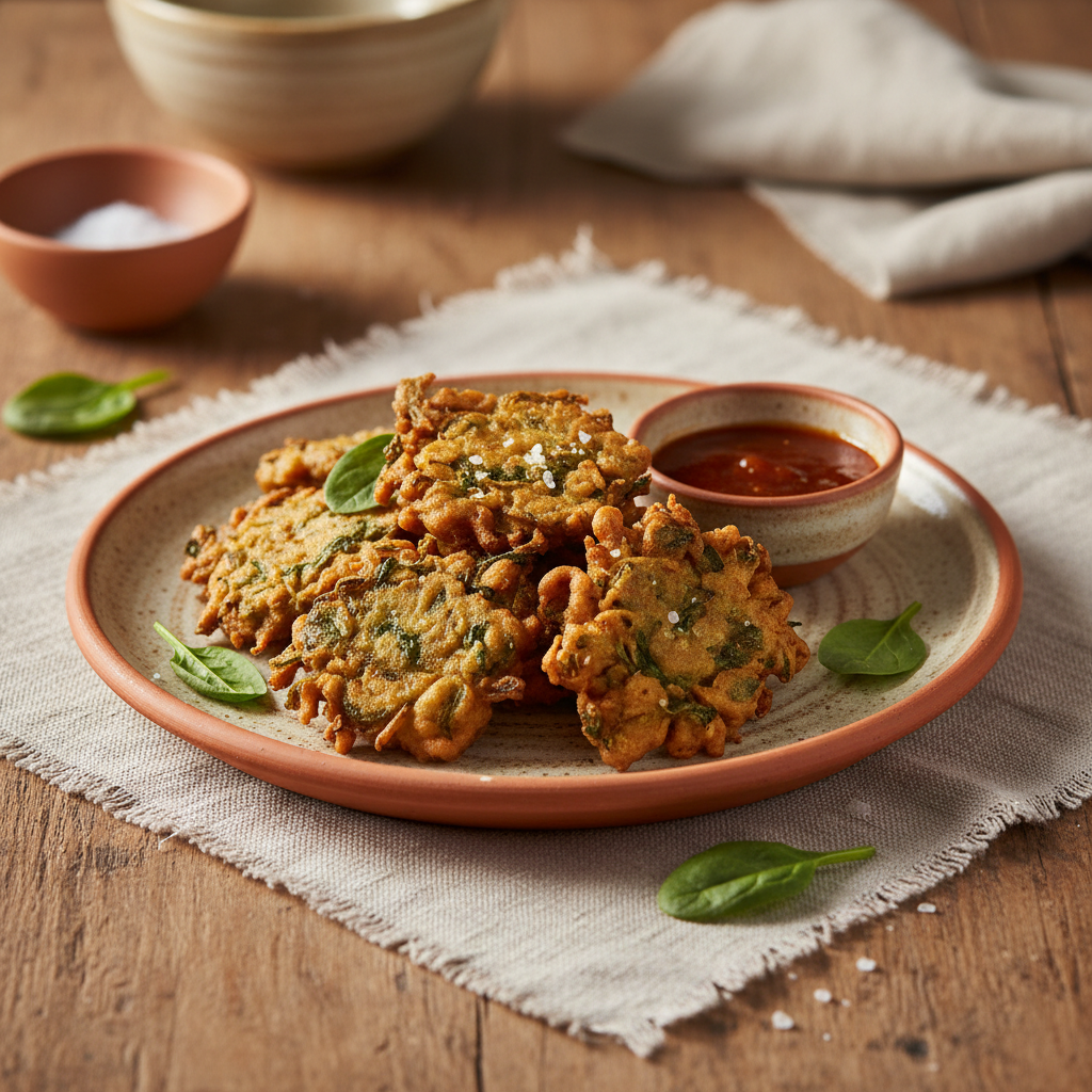 Ảnh món Pakora cải bó xôi lá mỏng