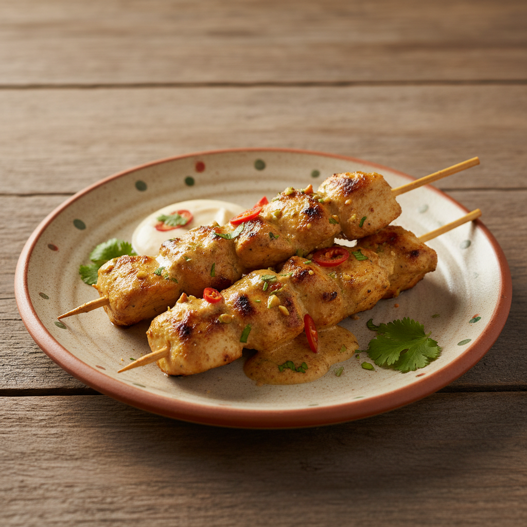 Ảnh món Gà nướng xiên sốt kem Malai tikka