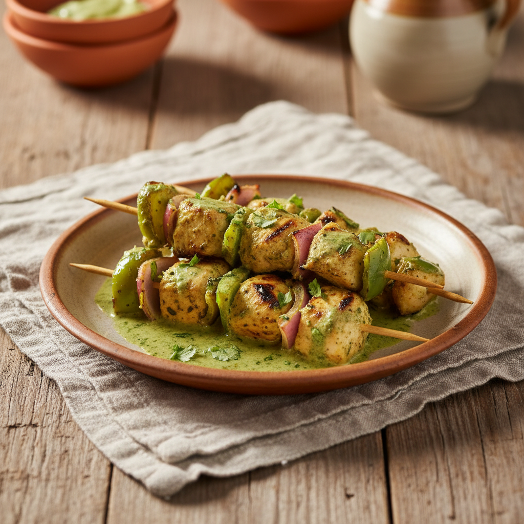 Ảnh món Gà nướng xiên sốt bạc hà Hariyali tikka