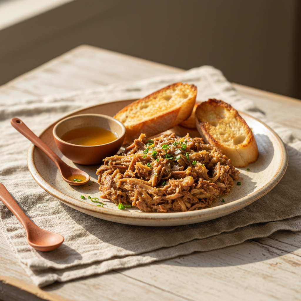 Ảnh món Vịt xé ngâm mỡ Rillettes de canard