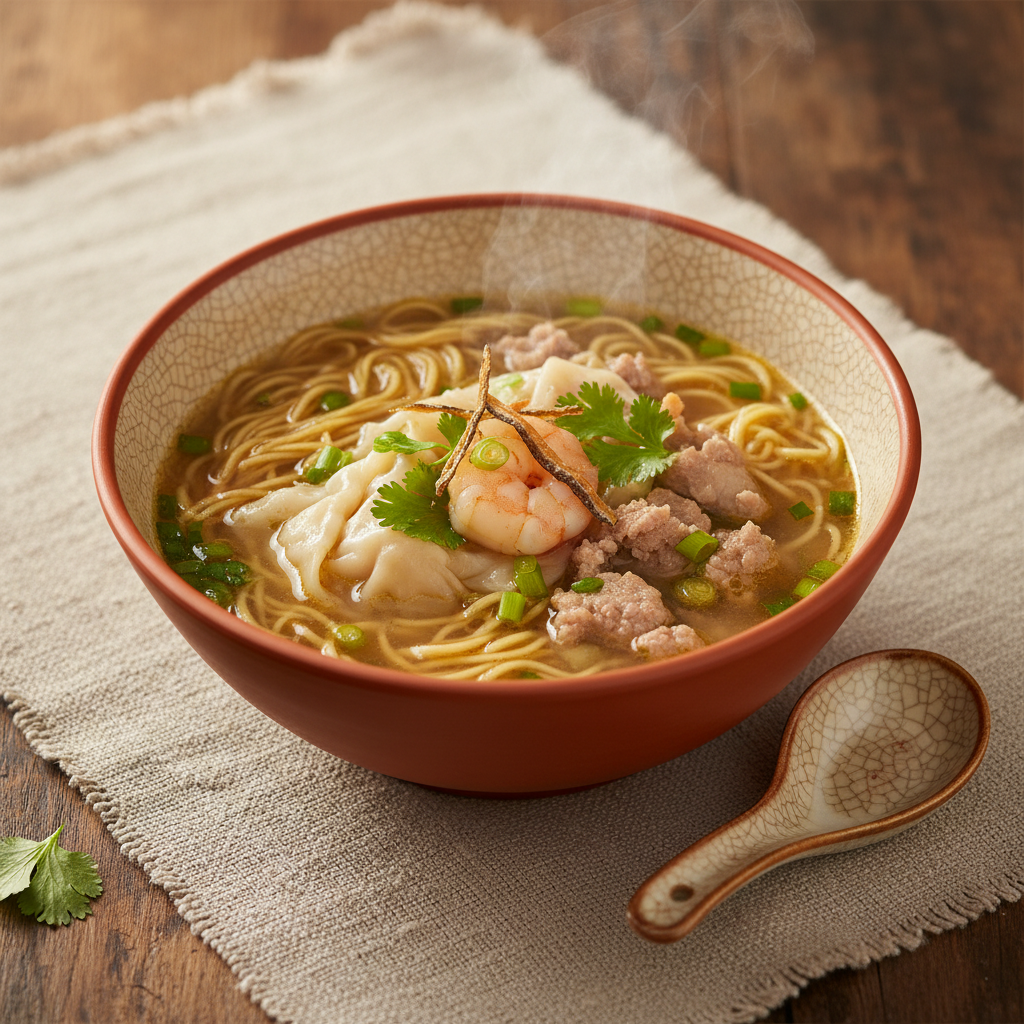 Ảnh món Mì hoành thánh tôm nước cá bơn khô