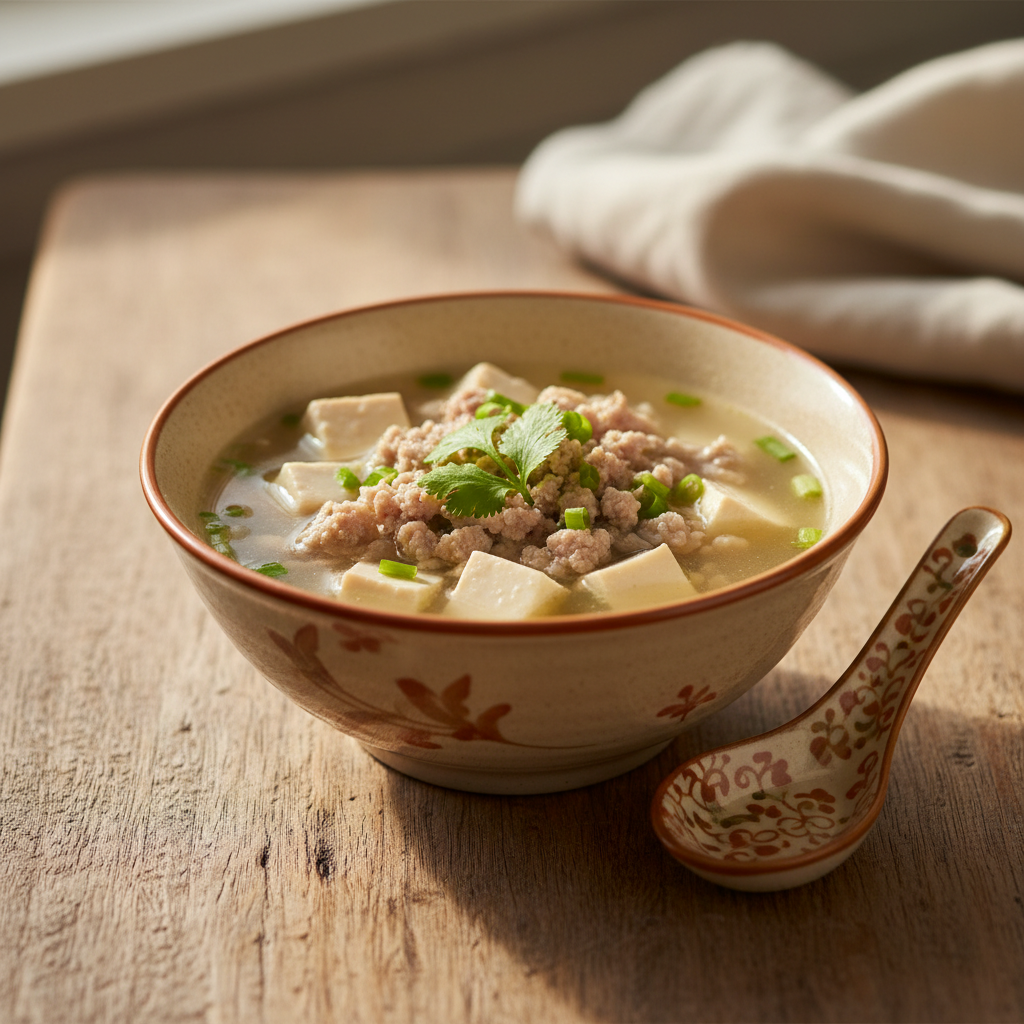 Ảnh món Canh đậu phụ thịt băm Thái